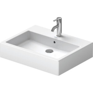 Duravit Vero opbouwwastafel 60x47cm onderzijde geslepen met geglazuurde achterkant 1 kraangat en overloop wit 0452600000