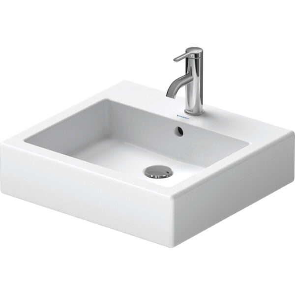 Duravit Vero opbouwwastafel onderzijde geslepen met bevestiging 50x47cm met kraangat en overloop wit 0452500000