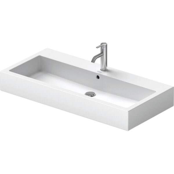 Duravit Vero wastafel 100x47cm met kraangat en overloop met wondergliss wit 04541000001