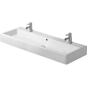 Duravit Vero wastafel 120x47cm 2 kraangaten met overloop wit 0454120024