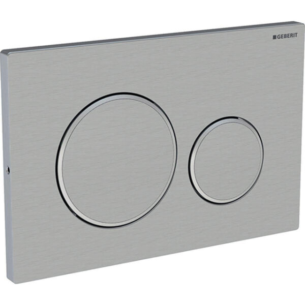 Geberit Sigma 20 bedieningplaat met frontbediening voor toilet 24.6x16.4cm geborsteld RVS 115.889.SN.1