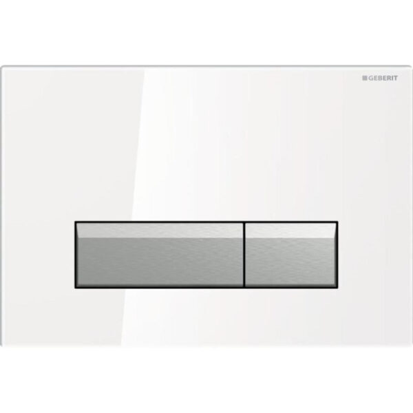 Geberit Sigma 40 bedieningsplaat met duofresh geurafzuigingsset glas wit aluminium 115.600.SI.1