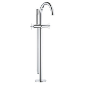 GROHE Atrio afbouwdeel voor vrijstaande badkraan met omstel vloermontage met handdouche sena stick met doucheslang 125cm met kruisgrepen chroom 25044003