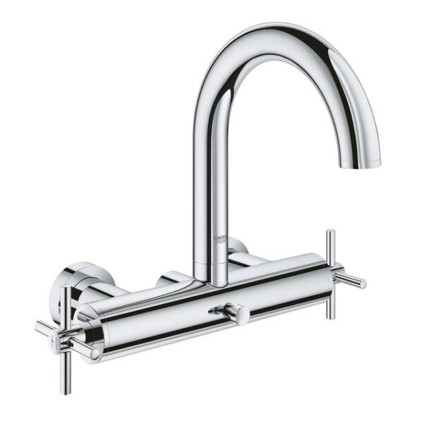 GROHE Atrio badkraan met omstel met koppelingen met kruisgrepen chroom 25010003