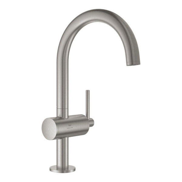 Grohe Atrio L-size wastafelmengkraan push open supersteel 24362DC0