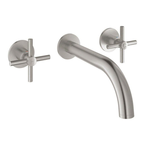 Grohe Atrio S-size 3-gats kruisgrepen wandmengkraan supersteel 20661DC0