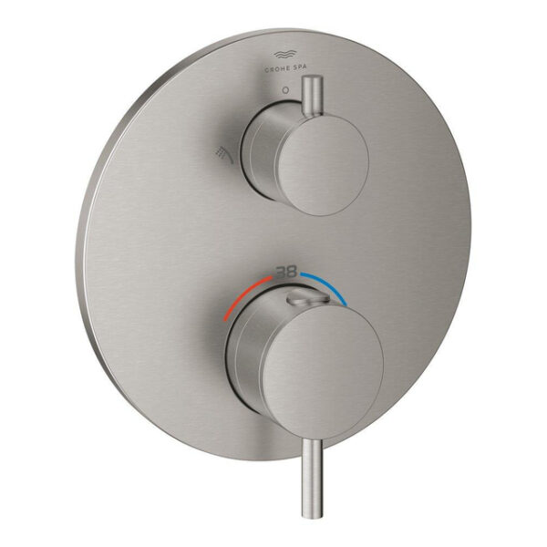 Grohe Atrio thermostatische afdekset met omstel supersteel 24358DC0