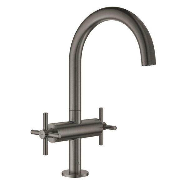 GROHE Atrio Wastafelkraan Opbouw - uitloop 16.6cm - push open - hard graphite geborsteld 21019AL3