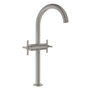 GROHE Atrio Wastafelkraan Opbouw - uitloop 18cm - XL-size - draaibaar - kruisgrepen - supersteel 21044DC3