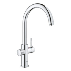 GROHE Blue Home Keukenkraan - 1-gats - C-uitloop - starterkit - Wifi - bleutooth - chilled en sparkling water - chroom 31455001