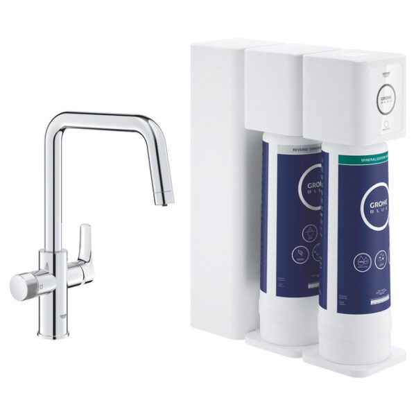 GROHE Blue pure eurosmart U-uitloop RO+ filter starterkit chroom 30587000