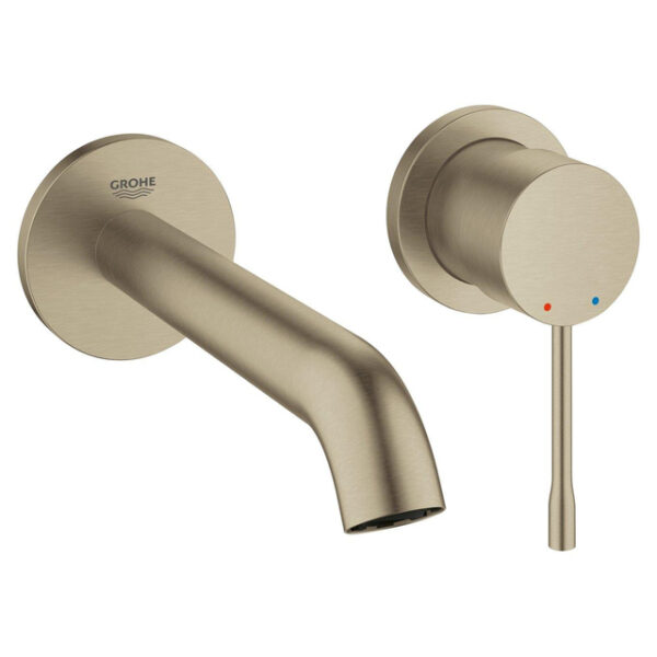 Grohe Essence New afbouwdeel voor 2-gats inbouw wandkraan M-size met uitloop 18.3cm geborsteld nikkel 19408en1