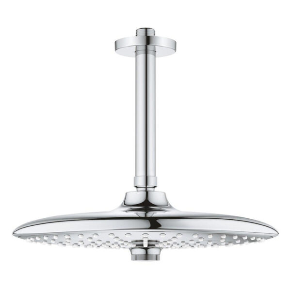 GROHE Euphoria hoofddoucheset: SmartControl hoofddouche Ø26cm met 3 straalsoorten met douchearm plafondmontage 14.2cm chroom 26461000