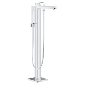 GROHE Eurocube Freestander badkraan met omstel met douchehouder met handdouche en doucheslang 125cm chroom 23672001