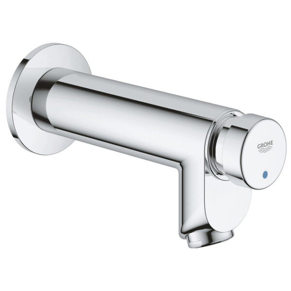 GROHE Euroeco Cosmopolitan S waterbesparende tapkraan zelfsluitend 44593 blauw/rood chroom 36266000