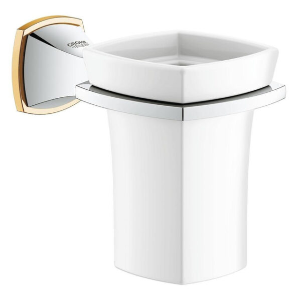 GROHE Grandera glas met houder chroom/goud 40626IG0