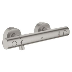 GROHE Grohtherm 1000 Cosmopolitan M douchekraan thermostatisch met koppelingen EcoJoy en volumegreep met ecobutton supersteel 34065DC2