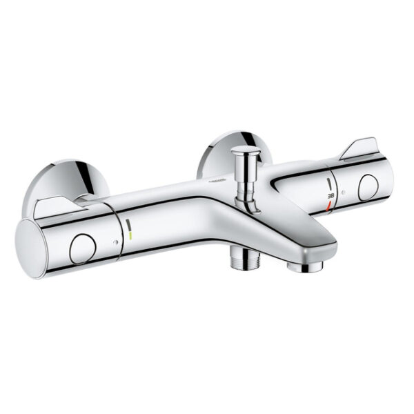 GROHE Grohtherm 800 badkraan thermostatisch met omstel en koppelingen EcoJoy en volumegreep met ecobutton chroom 34567000