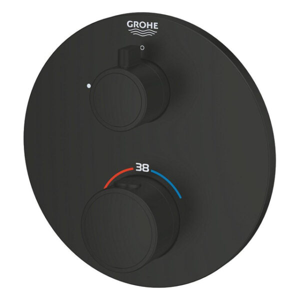 GROHE Grohtherm Mengkraan - afdekset - thermostatisch -1 uitgang - rond - matte black 1022122430