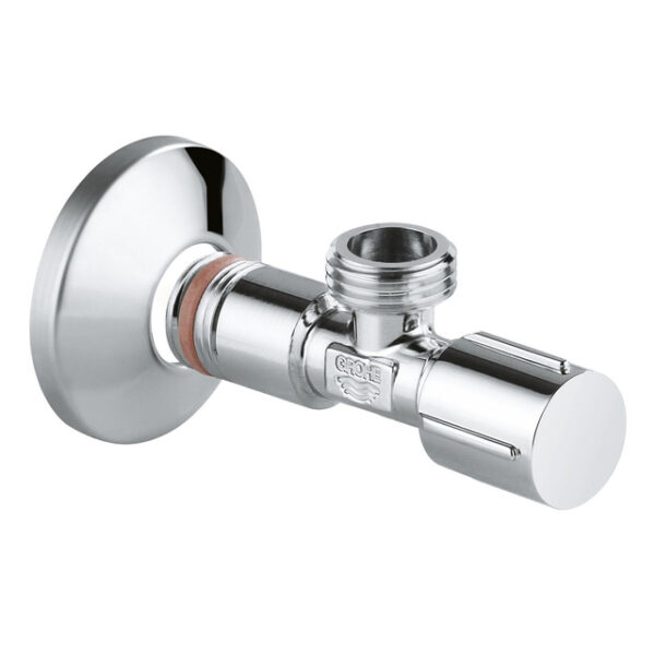 GROHE hoekstopkraan buitendraad met teflon dichtingsring 1/2 x1/2 met metalen greep chroom 22043000