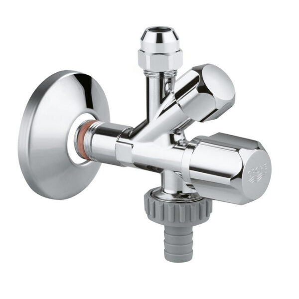 GROHE hoekstopkraan knel met teflon dichtingsring 1/2 x3/8 met kunststof greep chroom 22036000