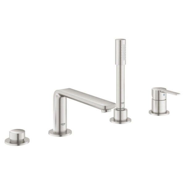 GROHE Lineare New afbouwdeel voor 4-gats badrandcombinatie m. baduitloop met handdouche en doucheslang 200cm supersteel 19577DC1