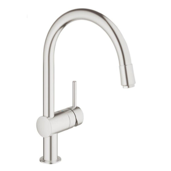 GROHE Minta Keukenkraan - hoog - draaibare/uittrekbare ronde uitloop - supersteel geborsteld 32918DC0