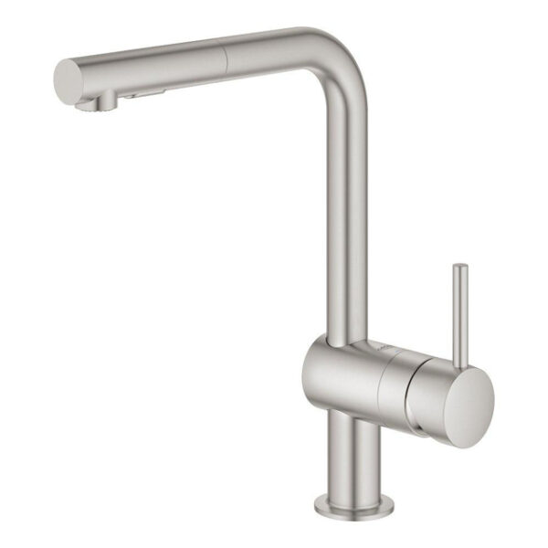 GROHE Minta Keukenkraan - hoog - uittrekbare l uitloop - 2 straalsoorten - supersteel geborsteld 30274DC0