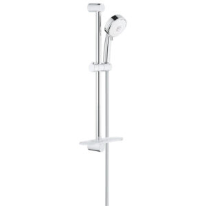 GROHE New Tempesta Cosmopolitan glijstangset met handdouche met 4 straalsoorten met zeepschaal 60cm 9.5L/min. chroom/wit 27577002