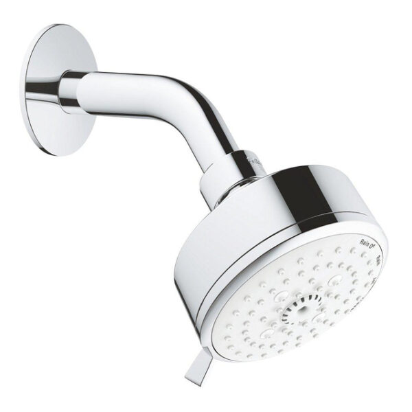 GROHE New Tempesta Cosmopolitan hoofddoucheset: hoofddouche met 4 straalsoorten 9.5L/min. Ø10cm met douchearm wandmontage chroom/wit 27869001