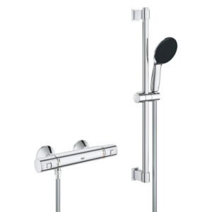 GROHE Precision Start QuickFix Doucheset - douchekraan thermostatisch - met koppelingen - met glijstangset - 60cm - met handdouche - 1 straalsoort - chroom 34597001