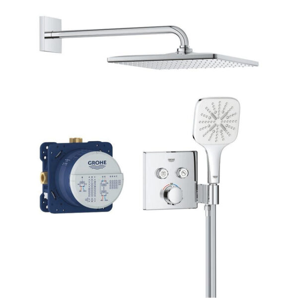 GROHE QuickFix Precision SmartControl inbouw douchesysteem met Vitalio Rain Mono 310 Cube hoofddouche chroom 34876000