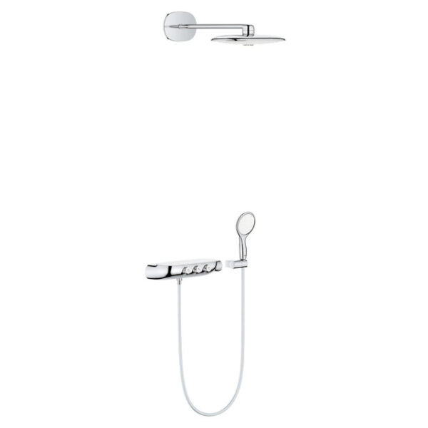 GROHE Rainshower SmartControl Regendoucheset Opbouw - hoofddouche 36cm - handdouche rond 11.5 - wandarm 45cm - chroom/wit 26443LS0