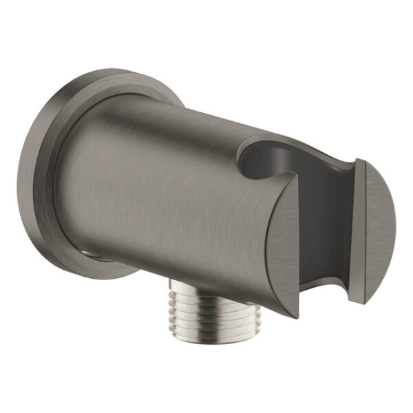 GROHE Rainshower Wandaansluitbocht - 1/2" - met houder - ronde rozet - hard graphite geborsteld 26658AL0