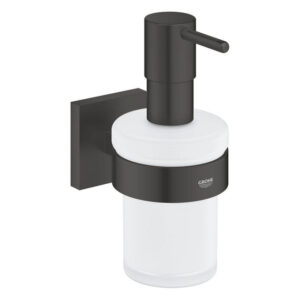 GROHE Start Cube QuickFix Zeepdispenser - 160ml - met houder - mat glas - matte black 410982430