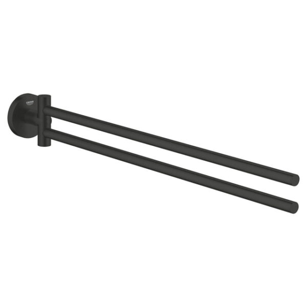 GROHE Start QuickFix Handdoekhouder - 43.9cm - 2-lids - draaibaar - matte black 411832430