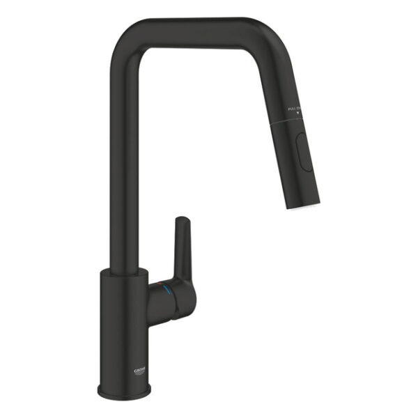 GROHE Start QuickFix Keukenkraan - met uittrekbare handdouche - met dual spray - voorsprong 22.1cm - matte black 306312430