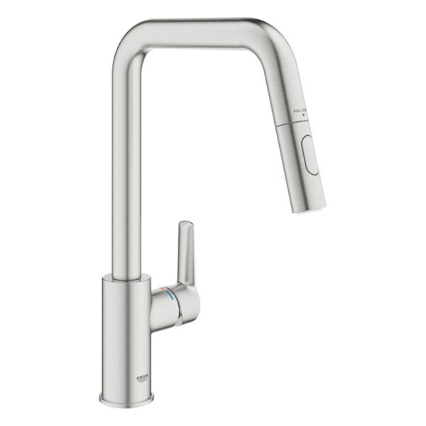 GROHE Start QuickFix Keukenkraan - met uittrekbare handdouche - met dual spray - voorsprong 22.1cm - supersteel 30631DC0