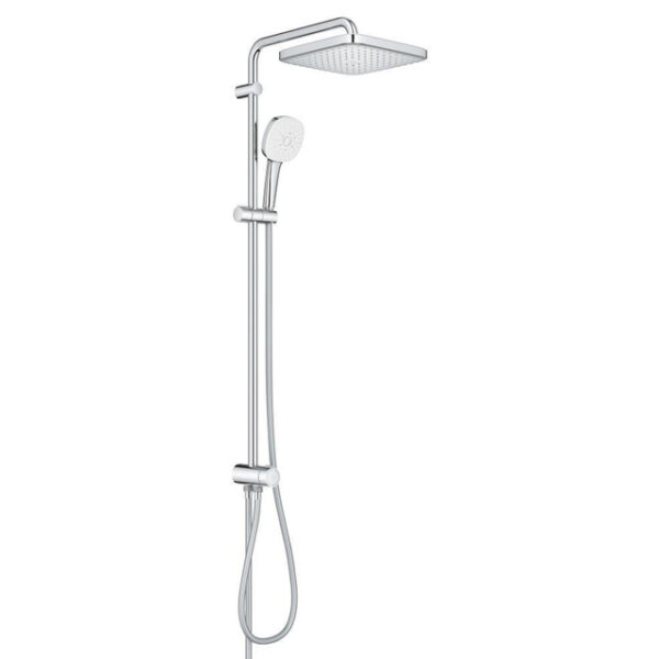 GROHE Tempesta 250 Cube Regendoucheset - 103.6cm - hoofddouche - 25cm - vierkante handdouche - 3 straalsoorten - met omstelkraan - chroom 26694001