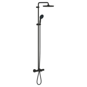 GROHE Tempesta System 250 Regendoucheset - 158.8cm - hoofddouche - 25cm - ronde handdouche - 2 straalsoorten - met thermostaatkraan - matte black 266722431