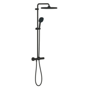 GROHE Vitalio Comfort 250 Quickfix Regendoucheset - 25cm - hoofddouche - vierkante handdouche - 2 straalsoorten - met douchethermostaat - mat zwart 266962431