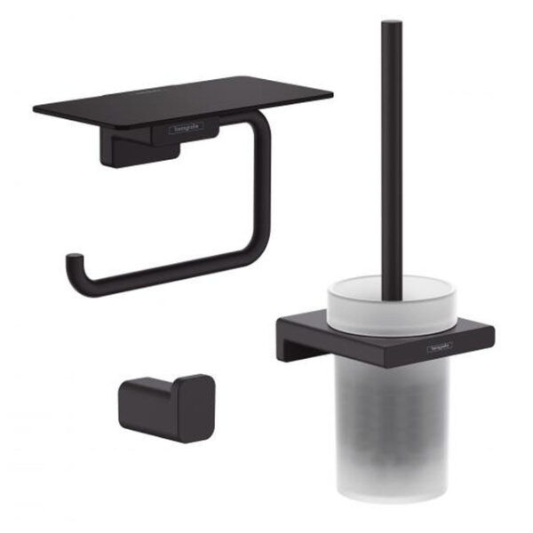 Hansgrohe Addstoris toiletaccessoireset - driedelig - Mat zwart SW651064/SW651262/SW651131