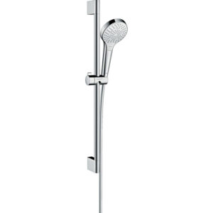 Hansgrohe Croma Select S Multi glijstangset met Croma Select S Multi handdouche EcoSmart 65cm met Isiflex`B doucheslang 160cm wit/chroom 26561400