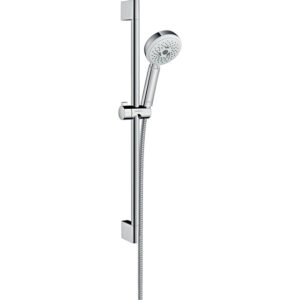 Hansgrohe Crometta 100 glijstangset met Crometta 100 Multi handdouche 65cm met MetaflexC doucheslang 160cm wit/chroom 26650400