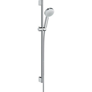 Hansgrohe Crometta 100 glijstangset met Crometta 100 Vario handdouche 90cm met MetaflexC doucheslang 160cm wit/chroom 26657400