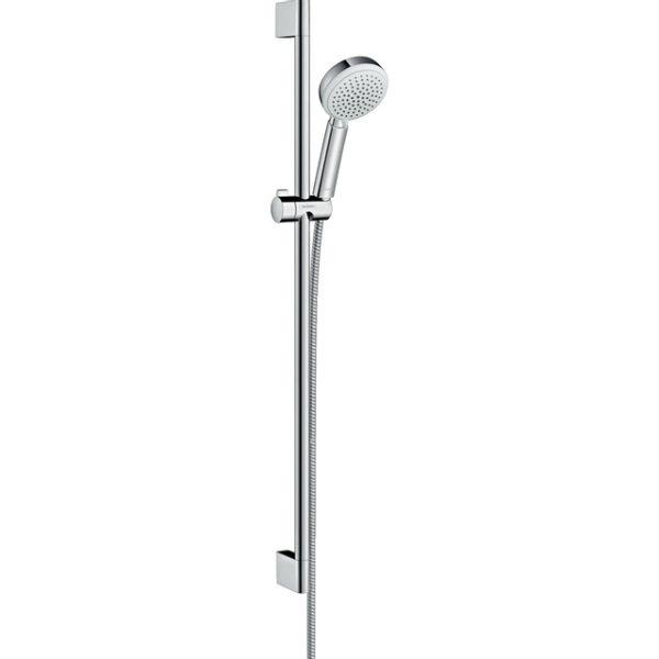 Hansgrohe Crometta 100 glijstangset met Crometta 100 Vario handdouche 90cm met MetaflexC doucheslang 160cm wit/chroom 26657400