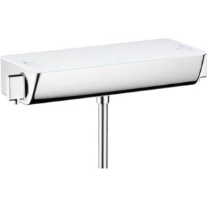 Hansgrohe Ecostat Select douchekraan thermostatisch met planchet van veiligheidsglas wit chroom 13161400