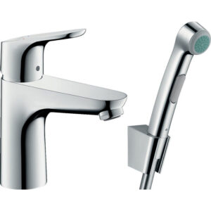 Hansgrohe Focus 100 bidetkraan met waste en handdouche chroom 31927000