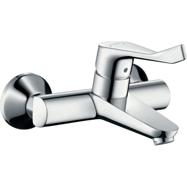 Hansgrohe Focus Care opbouw wandkraan met koppelingen met verlengde greep 12.1cm EcoSmart chroom 31913000