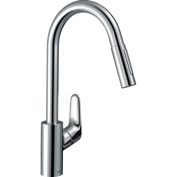 Hansgrohe Focus keukenkraan met uittrekbare vuistdouche chroom 31815000